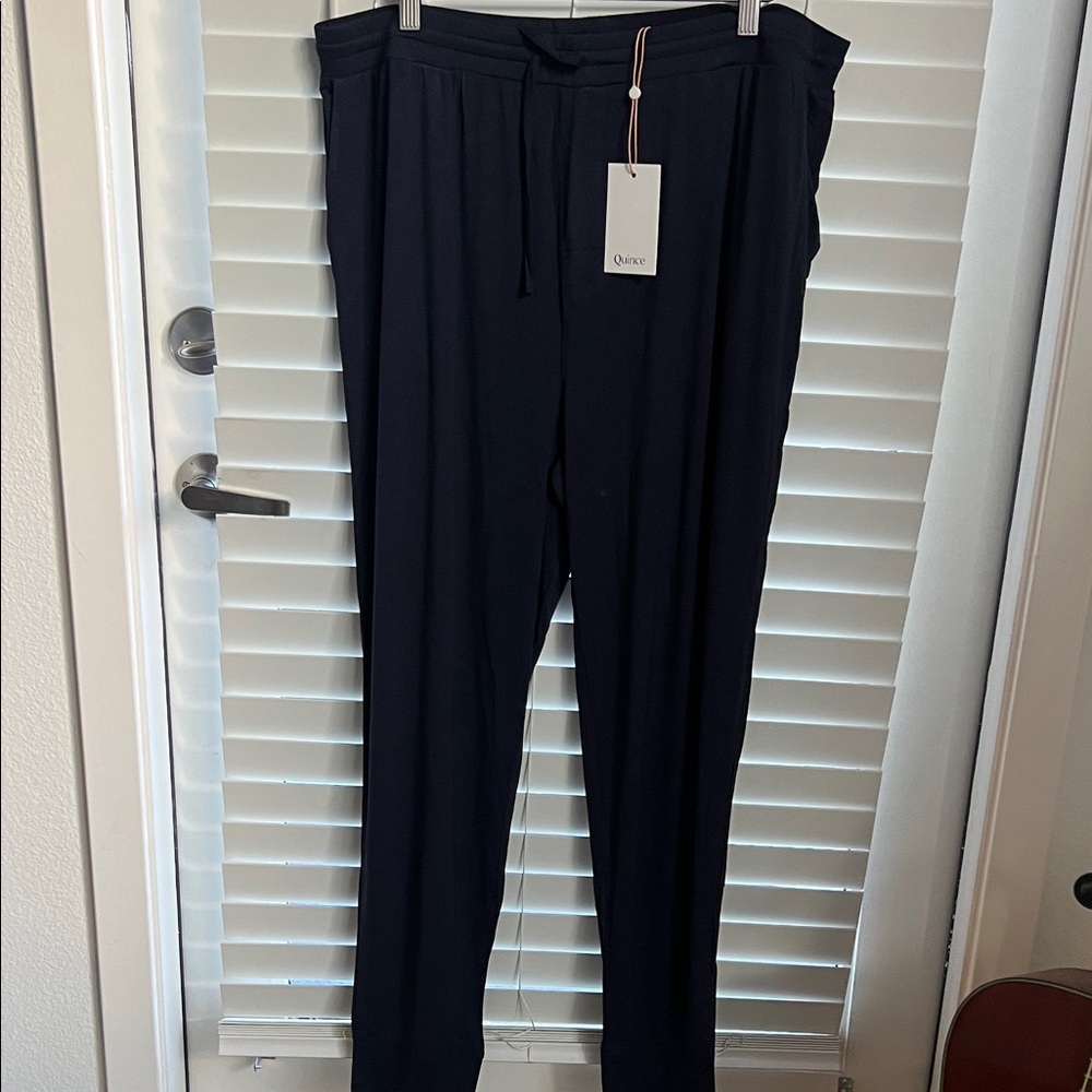 Quince Navy Lounge Pajama Pants Size XL NWT Pockets